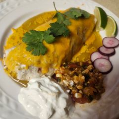 Brad's Enchiladas Suizas with Grilled Corn Salsa A picture of Brad's Enchiladas Suizas with Grilled Corn Salsa.