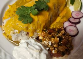 Brad's Enchiladas Suizas with Grilled Corn Salsa