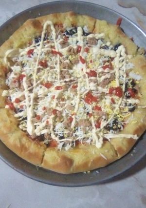 صورة لوصفة بيتزا 😋😋😋