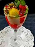 Caramalized Pistachio With Chatpati Angoori Strawberry lassi