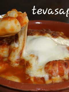 Una foto de Ñoquis con salsa de tomate y queso 🍅🧀🍅🧀
