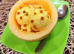 A picture of Muskmelon Ice Cream-4 Ingredients 4 steps.