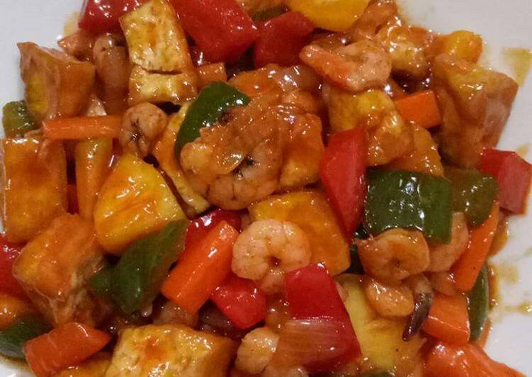 Cara Gampang Membuat Tahu-udang saos asam manis yang simpel
