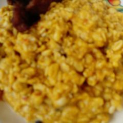 A picture of Ukwa with fried chicken.