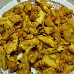 Fried arbi masala A picture of Fried arbi masala.