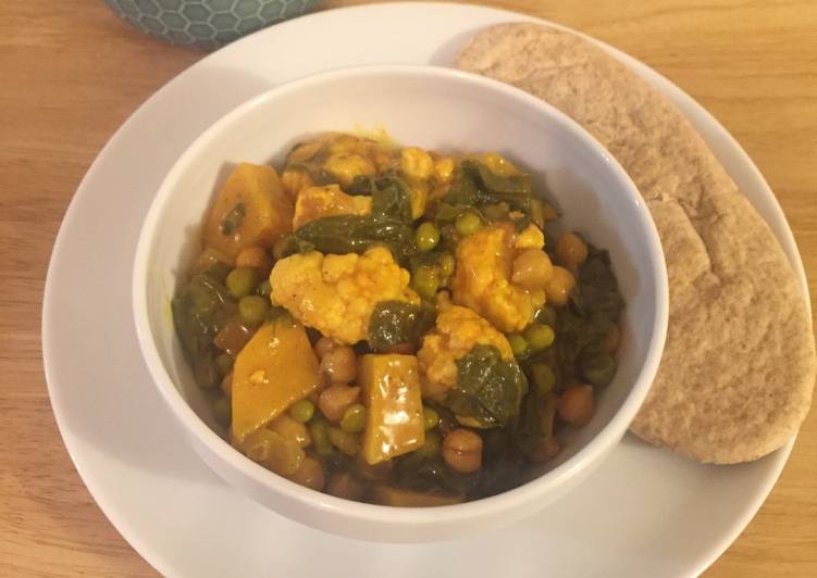 Step-by-Step Guide to Make Super Quick Homemade Butternut squash, cauliflower &amp; chickpea curry