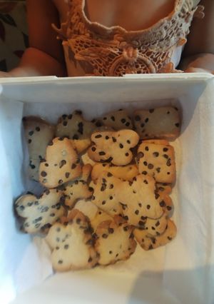Una foto de Galletitas con chispitas de chocolate hechas por mis niños!!!