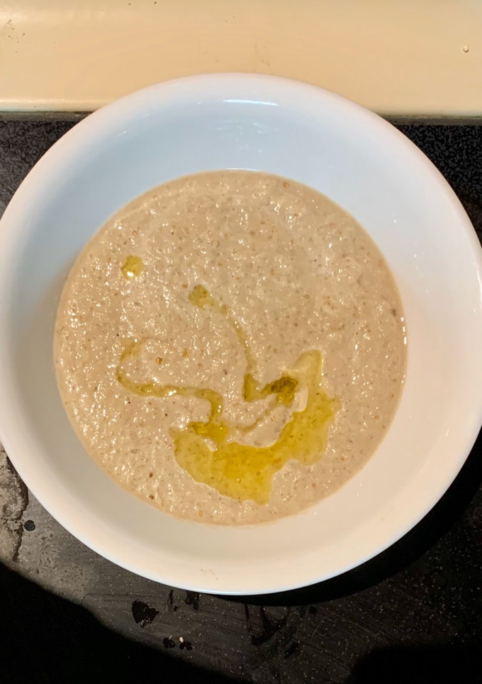 Una foto de Crema de berenjena
