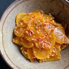 A picture of Spicy ‘Takuan’ (Pickled Daikon).