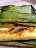 Nasi jeruk bakar ikan asap suwir