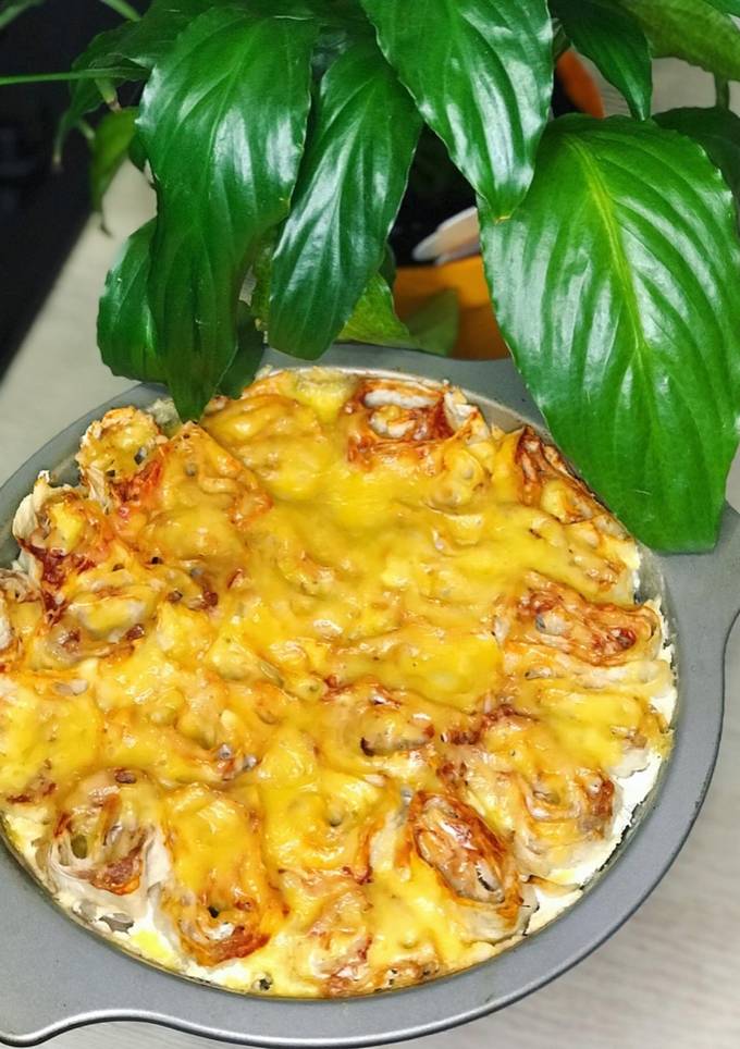 Пирог из лаваша с фаршем