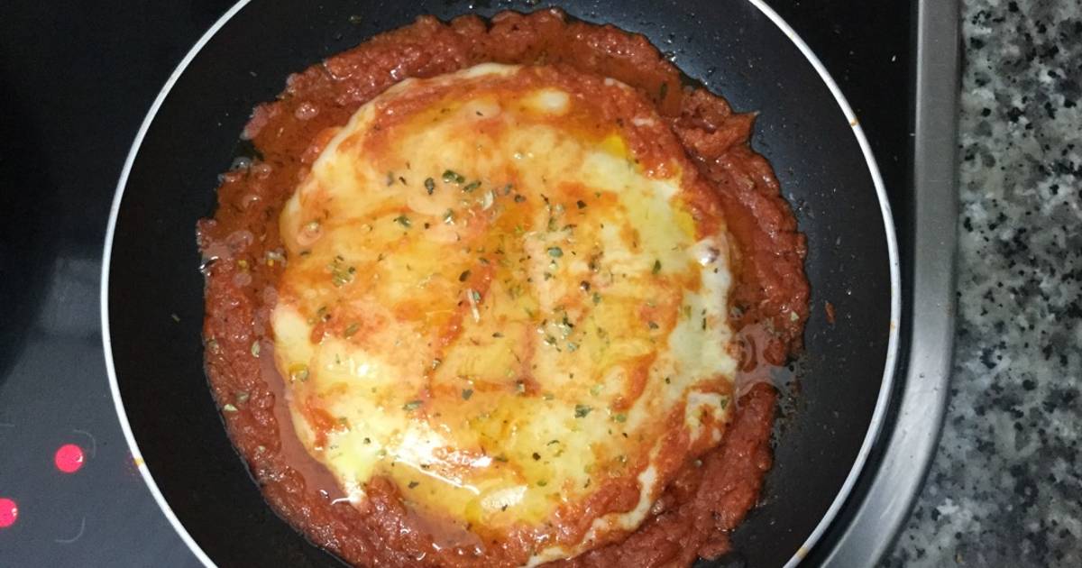 Queso provolone con tomate en sartén Receta de Bruxina- Cookpad