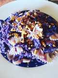 Farfalle Light con crauto rosso, yogurt greco e mandorle tostate