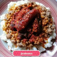 A picture of Egbo (Corn meal)and Beans #Oyostate.
