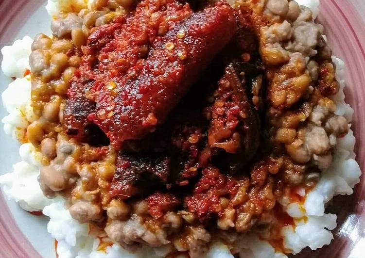 Easiest Way to Make Favorite Egbo (Corn meal)and Beans #Oyostate