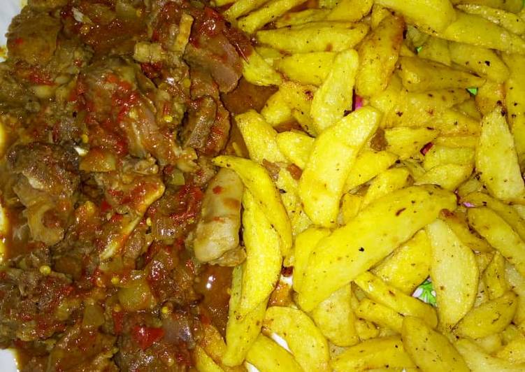 Recipe of Ultimate Fried potatoes with sauce