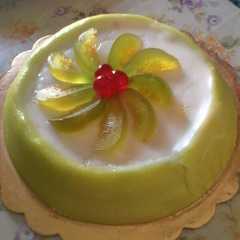 A picture of Cassata with Leftover Colomba and Easter Eggs.