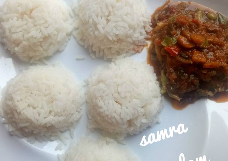 Recipe of Quick White rice and veggies sauce Cooking Basics for Beginners