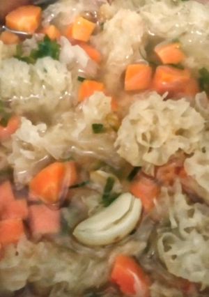 A picture of Clavaria Mushrooms and Carrots Soup.