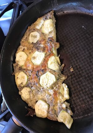 A picture of Cauliflower and mushroom frittata.