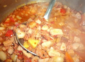 Frijoles charros con piña y manzana Foto principal de Frijoles charros con piña y manzana