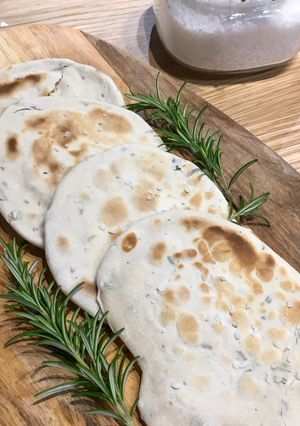 A picture of Garlic & Rosemary Flatbreads.