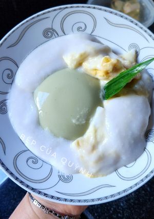 Hình của món Tàu hũ lá dứa sầu riêng.