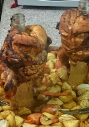 صورة لوصفة دجاج مشوي.بالزجاجه