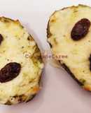 Aguacate relleno de carne con mostaza y miel