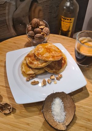 Une photo de Pancakes crème de coco