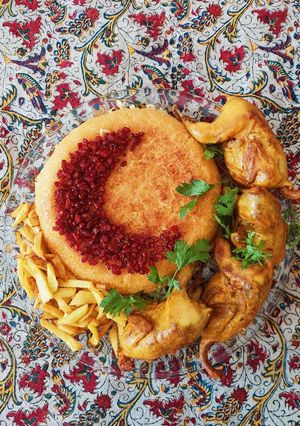 عکسی از دستور خوراک بلدرچين و کته زعفرانی🍗🍽