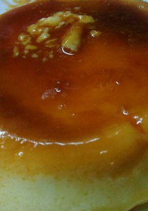 Una foto de Flan de queso mascarpone en microonda