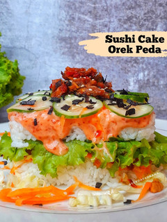 Foto resep Sushi Cake Orek Peda 예르다 🍣