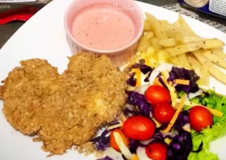 Cara Memasak Cepat 322. Oats Katsu With Pink Sauce Praktis Enak