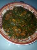 Fresh moringa and dry okro soup