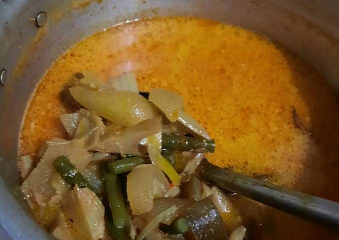 Resep: Lodeh tewel / gori (nangka muda) + terong Untuk Pemula