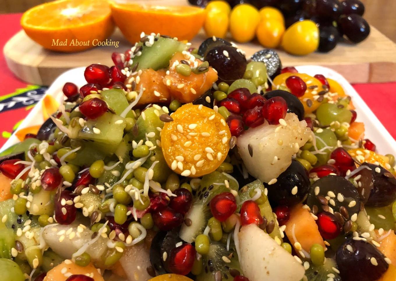 Green Moong Sprouts Fruit Salad – Weight Loss Recipe
