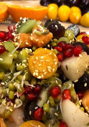 A picture of Green Moong Sprouts Fruit Salad – Weight Loss Recipe.