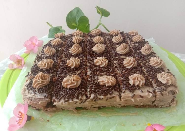 Cake potong coklat ekonomis hanya2 telur takaran sendok