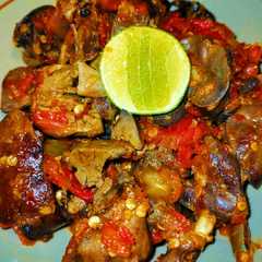 A picture of Ampela ayam kampung asam pedas.