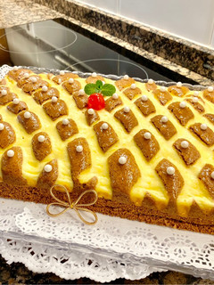 Una foto de Pastel de chocolate con tarta de queso (Chocolate cake with cheesecake)