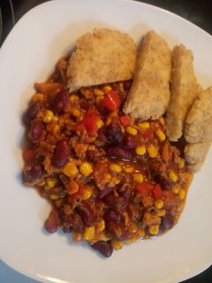 #Glutenmentesizlik. Chilis bab, gluténmentes lángossal recept fotója