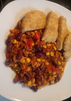 #Glutenmentesizlik. Chilis bab, gluténmentes lángossal recept fotója