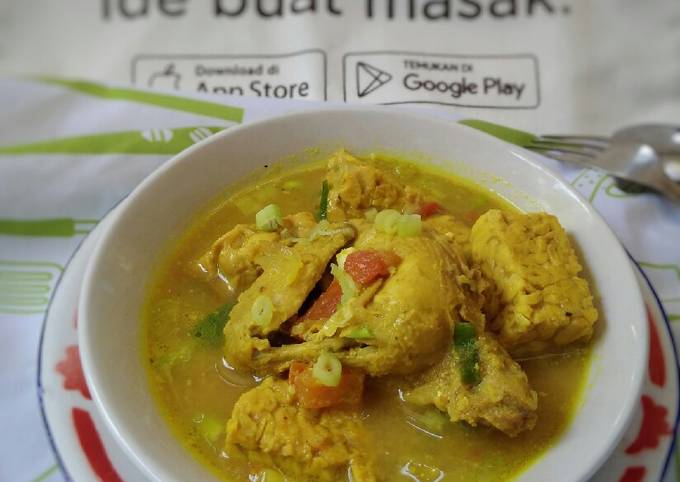 Resep Sayur Ayam Tempe Bumbu Cemplung Anti Gagal
