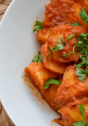 A picture of Chicote-Style Patatas Bravas.