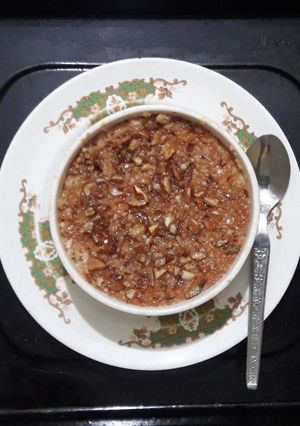 A picture of NOLEN GURER CHENA PORA (baked nolen gur cottage cheese).