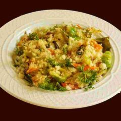 A picture of A Colorful Semolina Uppuma with Vegetables.