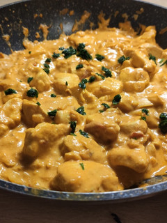 Una foto de Pollo al curry