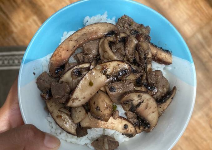 Cara Gampang Membuat Rice Bowl - Beef Mushroom Anti Gagal