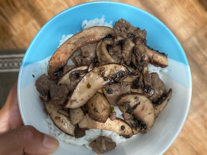Cara Gampang Membuat Rice Bowl - Beef Mushroom Anti Gagal